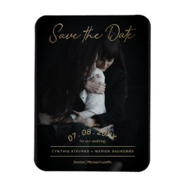 Anspruchsvolles Goldenes Script-Foto LGTB Hochzeit Magnet