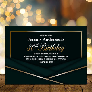 Anspruchsvolles Green Gold 30. Geburtstag Party Einladung