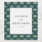 Anspruchsvolles Grünblattmuster Weinetikett (Einzelnes Label)