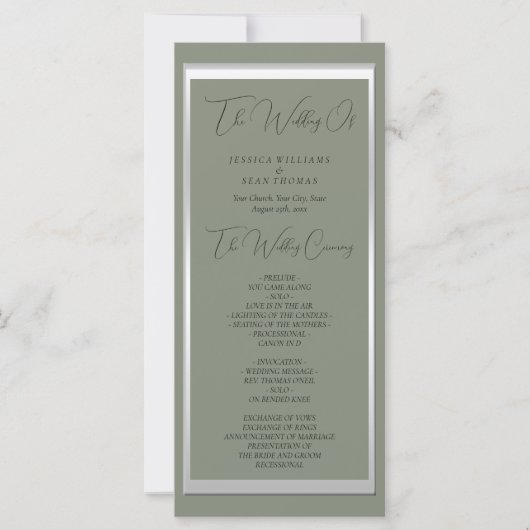 Anspruchsvolles Hochzeitsprogramm (Vorderseite)