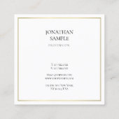 Anspruchsvolles Minimalistisches Design Beruflich Quadratische Visitenkarte (Rückseite)