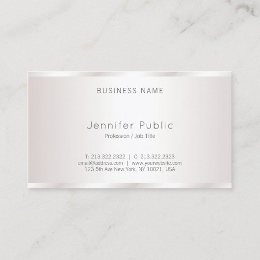 Anspruchsvolles modernes Design Glamour Schlicht L Visitenkarte (Rückseite)