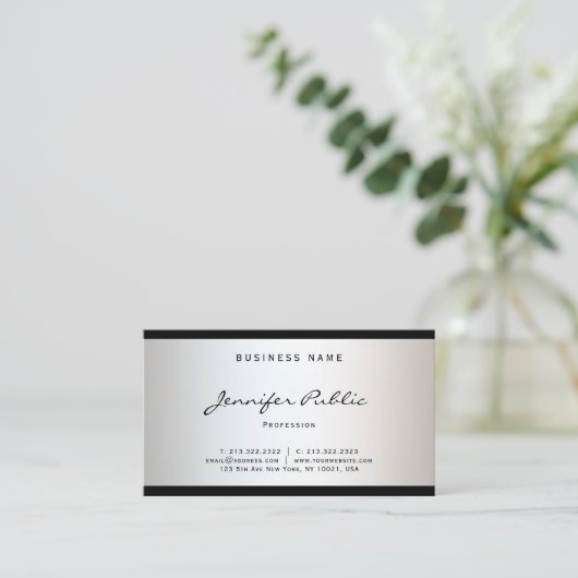 Anspruchsvolles, modernes Minimalistisches Design Visitenkarte (Stehend Vorderseite)