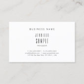 Anspruchsvolles, modernes Minimalistisches Design Visitenkarte (Rückseite)