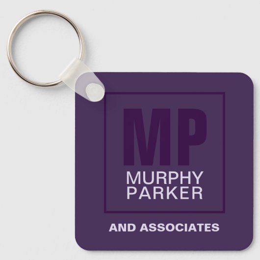 Anspruchsvolles Monogramm-Logo für Lila Geschäftsm Schlüsselanhänger (Vorderseite)