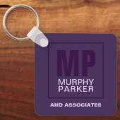 Anspruchsvolles Monogramm-Logo für Lila Geschäftsm Schlüsselanhänger (Vorderseite)