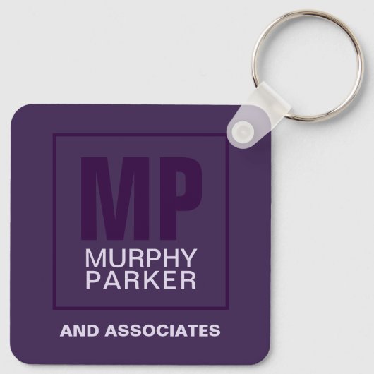 Anspruchsvolles Monogramm-Logo für Lila Geschäftsm Schlüsselanhänger (Rückseite)