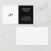 Anspruchsvolles Monogramm Schwarz-weißes Design Mo Visitenkarte (Vorne/Hinten)