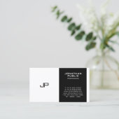 Anspruchsvolles Monogramm Schwarz-weißes Design Mo Visitenkarte (Stehend Vorderseite)