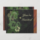 Anspruchsvolles schwarz-braunes Party Einladung (Vorne/Hinten)