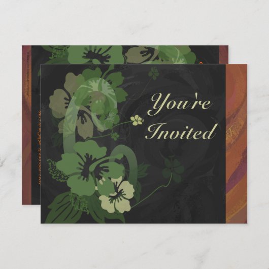 Anspruchsvolles schwarz-braunes Party Einladung (Vorne/Hinten)