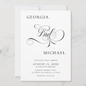 Anspruchsvolles Script Moderne Minimale Foto Hochz Einladung (Vorderseite)