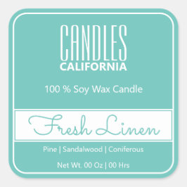 Anständige Schlichte hellblaue Produktverpackungsm Quadratischer Aufkleber