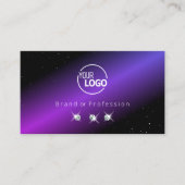 Anständige schwarz-rosa Lila Glitzer-Sterne mit Lo Visitenkarte (Vorderseite)