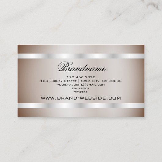 Anständige Shimmer Silver einfach kalligraphische Visitenkarte (Rückseite)