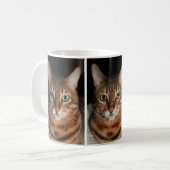 Anstarrenaddieren bengalische Katzen-Foto-Tasse, Kaffeetasse (Vorderseite Links)