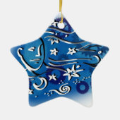 anstarrender Stern Keramikornament (Hinten)