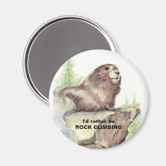 Anstatt Rock Climbing Fusion Zitat Marmot Tier Magnet (Vorderseite/Rückseite)