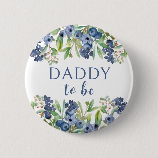 Ansteckbutton für werdenden Vater für Blaubeer-Bab Button (Vorderseite)