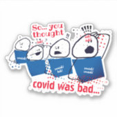 Ansteckende, kratzende Krankheit an den Funny covi Aufkleber (Vorderseite)