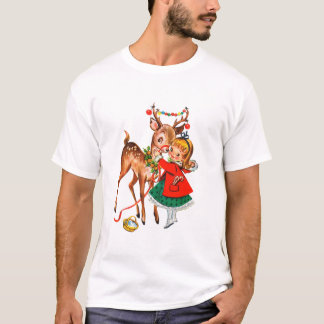 Ansteckmädchen Rentier T-Shirt