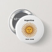 Anstecknadel Argentinien Sol de Mayo Name anpassen (Vorne & Hinten)