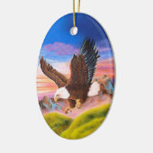 Ansteigende Eagle-Oval-Verzierung Keramikornament (Links)