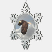 ANSTEIGENDES EAGLE SCHNEEFLOCKEN Zinn-Ornament (Rechts)