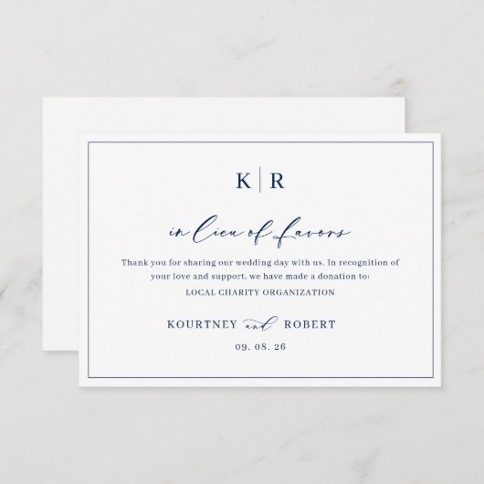 Anstelle der Favors-Karte Vielen Dank Wohltätigkei (Vorne/Hinten)