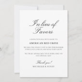 Anstelle der Lieblings-Hochzeitsspende-Zeichen Einladung (Vorderseite)