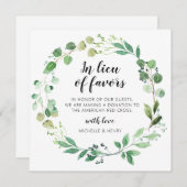 Anstelle der Lieblings-Hochzeitsspende-Zeichen Einladung (Vorne/Hinten)