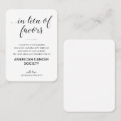 Anstelle der Lieblings-Wohltätigkeit spenden Schwa Platzkarte (Vorne/Hinten)