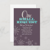 Anstelle einer Babydusche buchen Begleitkarte (Vorne/Hinten)