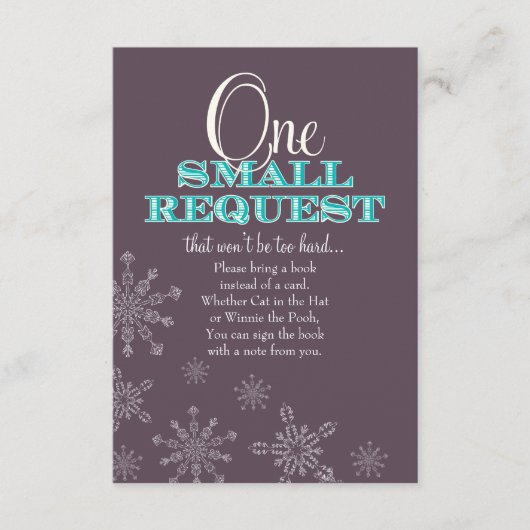 Anstelle einer Babydusche buchen Begleitkarte (Vorderseite)