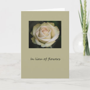 anstelle von Blume Karte für Beileid/Beerdigung