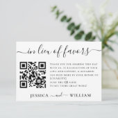 Anstelle von Favoriten mit QR-Code für Hochzeitsst Karte (Stehend Vorderseite)