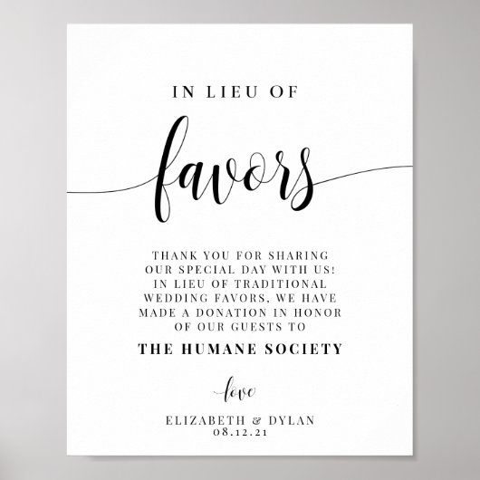 Anstelle von Lieblingen Hochzeitplakaten Poster (Vorne)