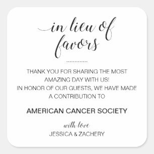 Anstelle von Lieblingsschulen für Wohltätigkeit sp Quadratischer Aufkleber