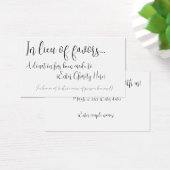 Anstelle von Vorzugsspendenkarte für die Hochzeit (Schreibtisch)