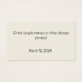 Anstelle von Vorzugsspendenkarte für die Hochzeit (Rückseite)