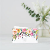 Anstellung eines bemalten Blumenhaars geklappt Terminkarte (Rückseite)