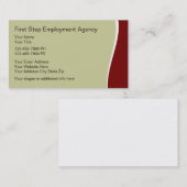 Anstellung-Kommissionsgeschäft-Karten Visitenkarte (Vorne/Hinten)