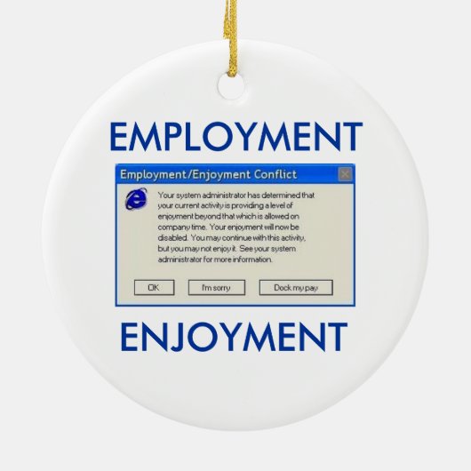 ANSTELLUNG-ODER GENUSS-COMPUTER-SPASS KERAMIKORNAMENT (Hinten)