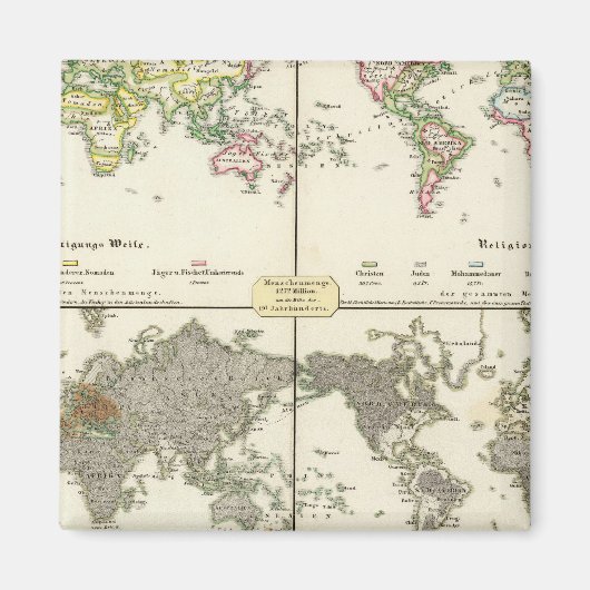 Anstellung Religions Government Map Magnet (Vorne)
