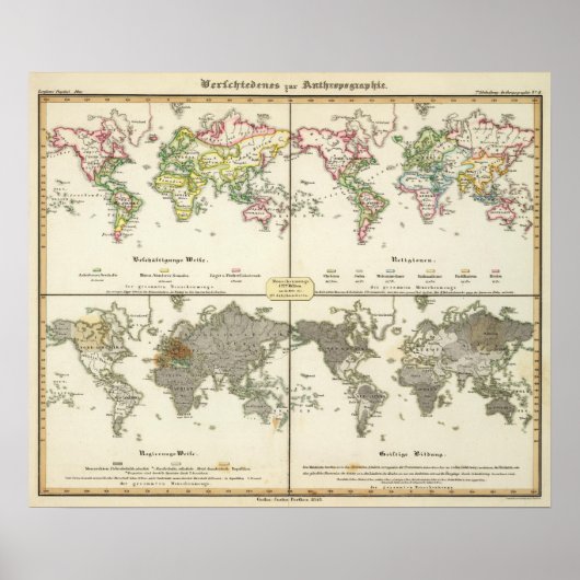 Anstellung Religions Government Map Poster (Vorne)
