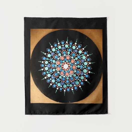 ANSTICH 079 - Blue Shades Mandala - Tapestry Wandteppich (Vorderseite)