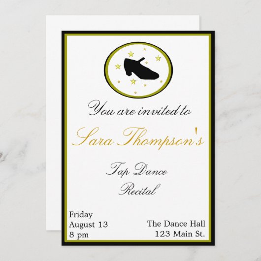 Anstich Dance Erwägungsgrund Einladung (Vorne/Hinten)