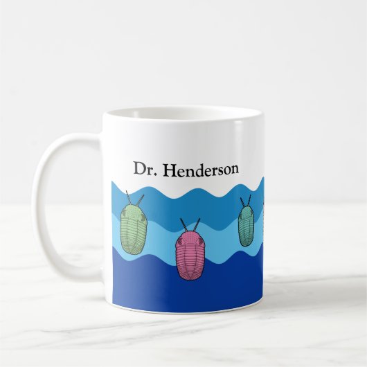 Anstieg der Trilobiten - prähistorisches Tier Kaffeetasse (Links)