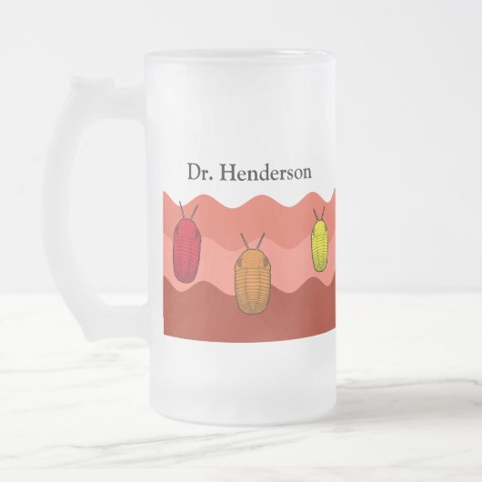 Anstieg der Trilobiten - prähistorisches Tier Mattglas Bierglas (Links)