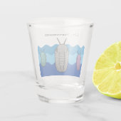Anstieg der Trilobiten - prähistorisches Tier Schnapsglas (Rückseite)